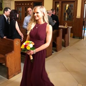 Burgundy Bill Levkoff Bridesmaid Dress